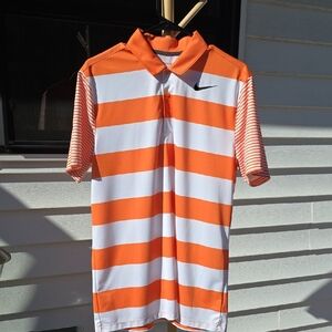 University of Tennessee Volunteers Nike Orange White Horizontal Stripe Golf Polo